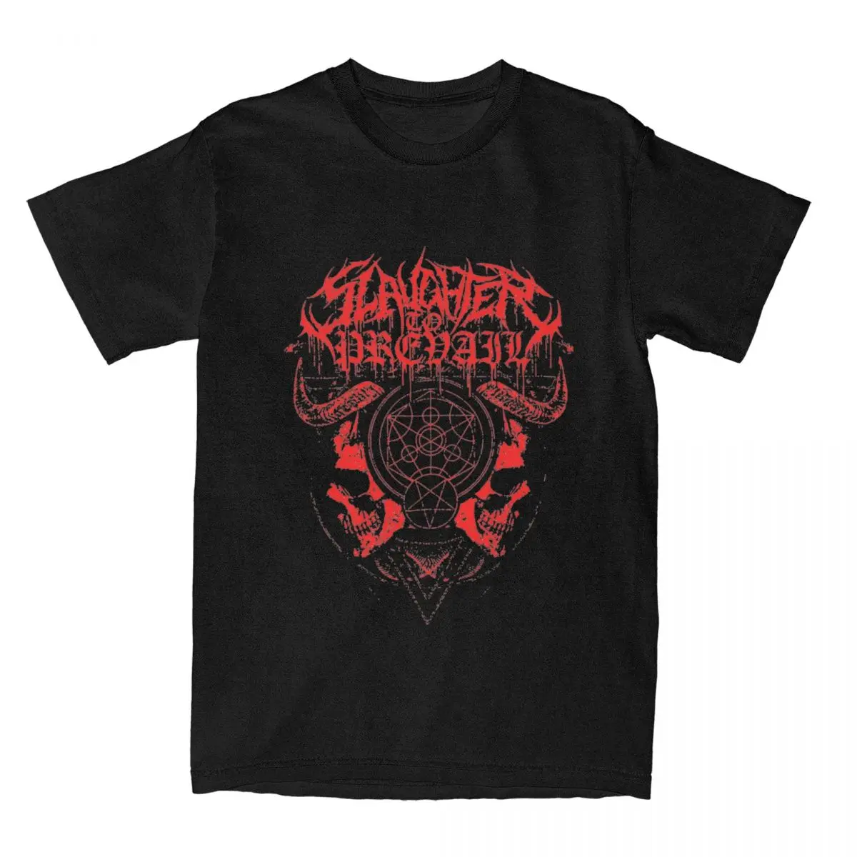 Retro Slaughter To Prevail Band Shirts Men Women Heavy Metal Deathcore Crazy Pure Cotton T Shirt Round Neck Short Sleeve Clothes