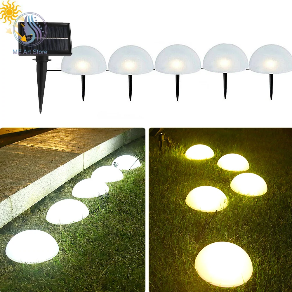 

Outdoor 5Pcs Solar Ground Lights Garden Lawn Lamps Outdoor Waterproof Pathway Landscape Stairs Yard Deck Decoration Lamp