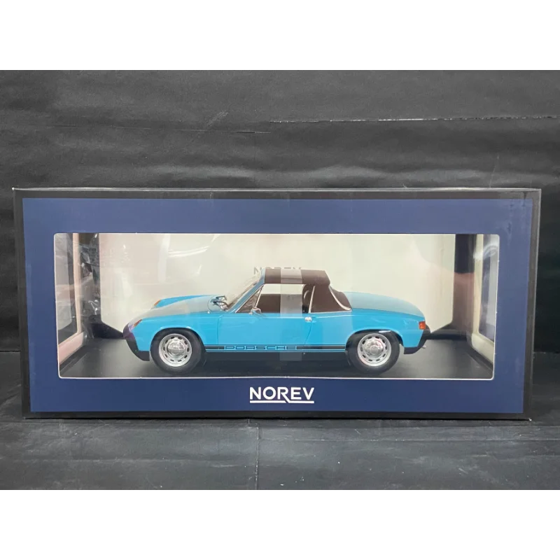 Modèle de voiture en alliage bleu moulé sous pression Norev, échelle 1:18, VW Porsche 914, jouet à collectionner, cadeau, affichage Souvenir, ornement