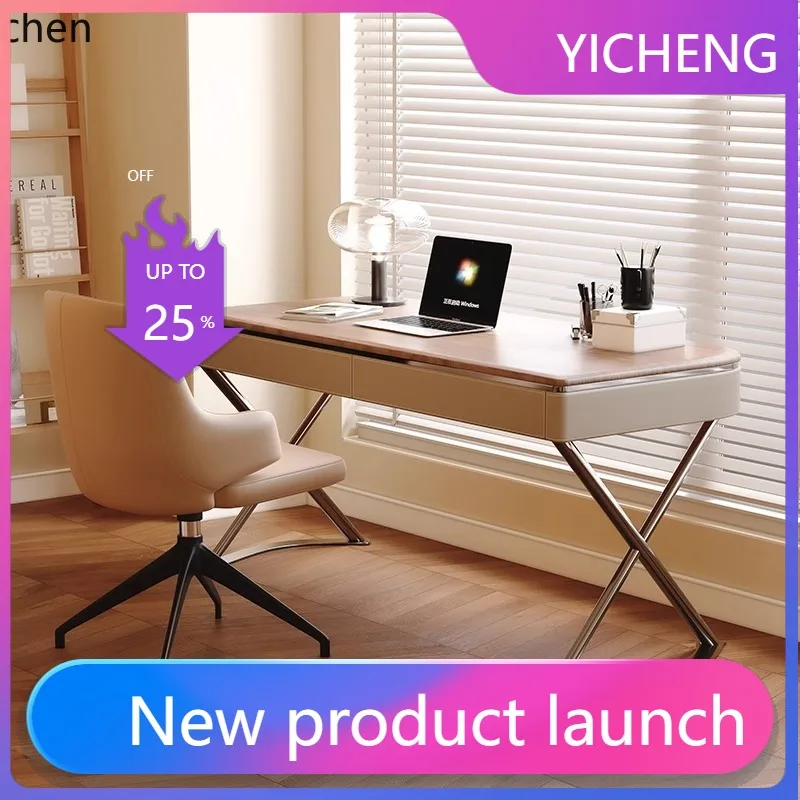 

Письменный стол LYY из массива дерева с кожаной отделкой, для учебы и работы за компьютером