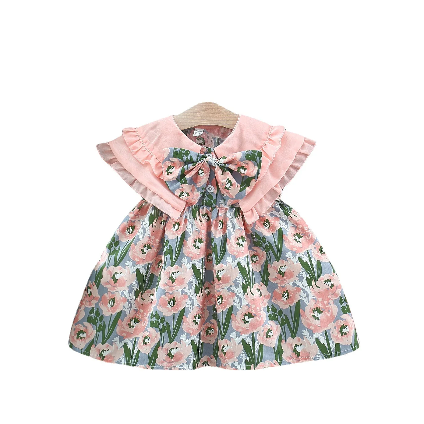 

Newborn Baby Girl Dress 2023 Summer New Korean Print Tank Top Dress Little Girl Flower Princess Dress