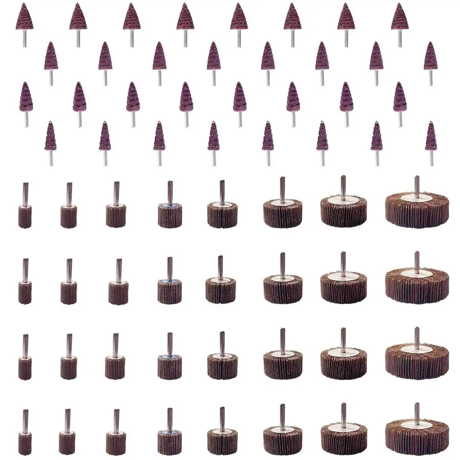 

Pack 1 4 Abrasive Flap Wheel Sander Set, 40 60 80 120 Grit Aluminum Oxide Flap Wheels Cylindrical Shape Sanding Wheel, Shank Mou