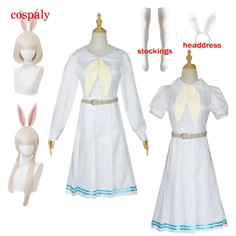 Anime Beastars Berger Cosplay Costume Lolita Dress JK Uniform Berger Wig Ears White Rabbit Halloween Costume For Women