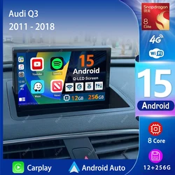 Android 15 Carplay Auto 2K Screen Car Radio Multimedia Player For Audi Q3 1 8U 2011 - 2018 DSP 2din Autoradio Stereo Head Unit