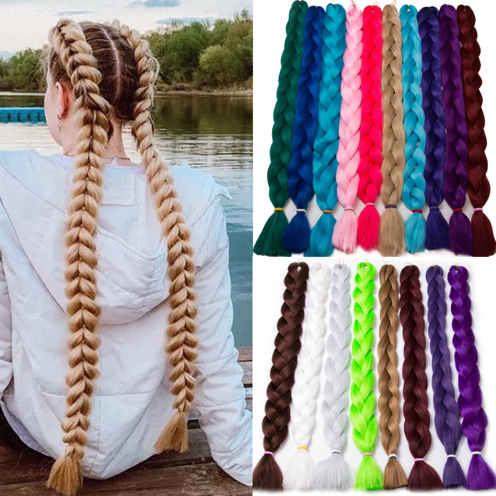 

VERVES Braiding Hair Synthetic 82 Inch Braids 165g/Piece Long Pure Color High Temperature Fiber Jumbo Braid Hair Extensions