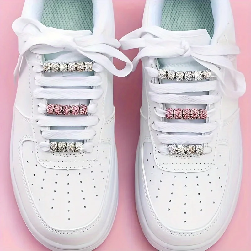 18PCS Colorful Pink Imitation Diamond Shoelace Charm Set - Zinc Alloy, for Sneakers and Canvas Shoes, Daily & Holiday Decoration view 3