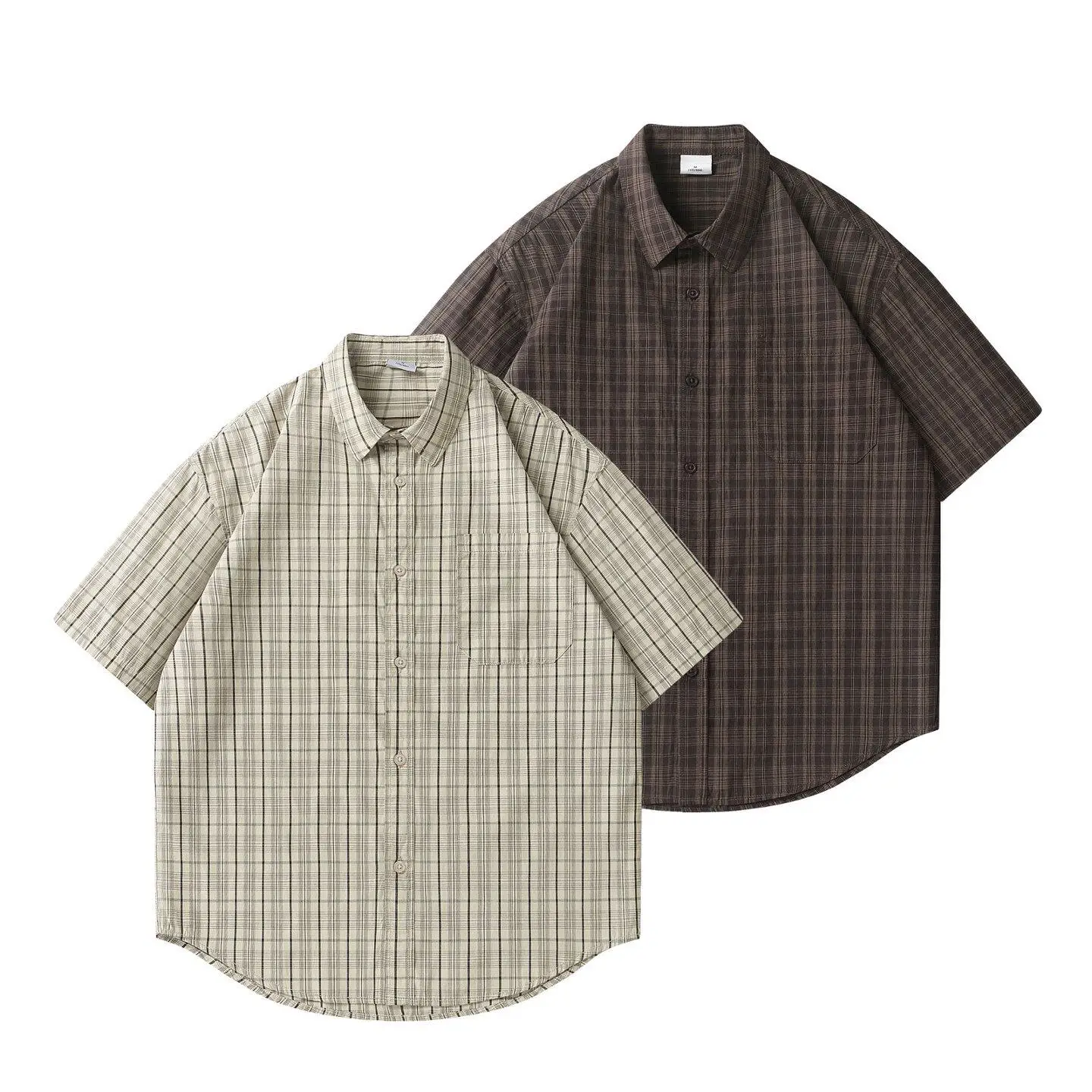 Summer Japanese Retro Trendy Ins-Style Vertical Stripe Short-Sleeve Shirt Oversize Loose Casual Unisex Top with Designer Vibe