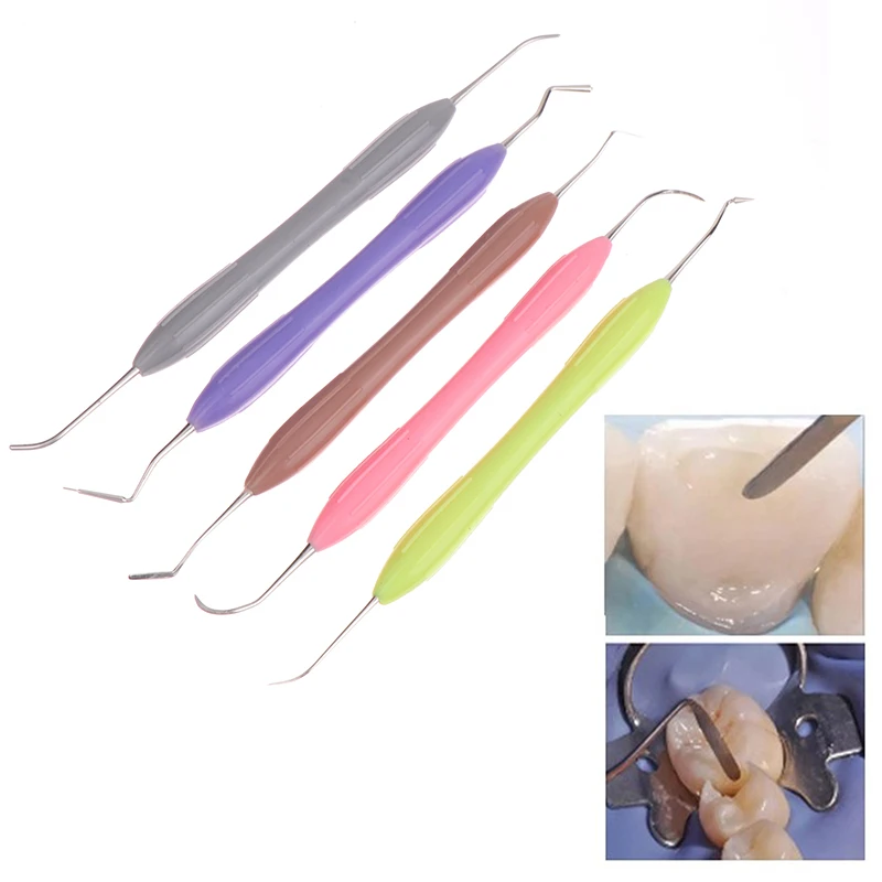 

5Pcs/set Dental Resin Filler Aesthetic Restoration Kit Fit For Resin Knife With Silicone Handle Dentistry Tool