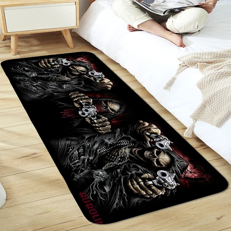 

Veranda Floor Mat Skull Art Non Slip Carpet for Bedroom Hallway Entryway Custom Bathroom Living Room Rug Modern Home Decoration