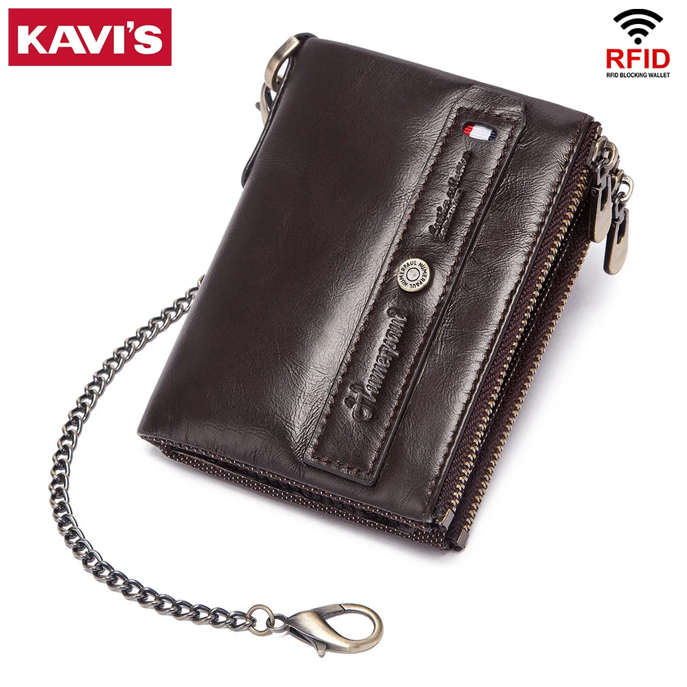 

KAVIS RFID Высококачественная женская изысканная сумка-кошелек из коровьей кожи для женщин с противоугонным держателем для визитных карточек на молнии кошелек