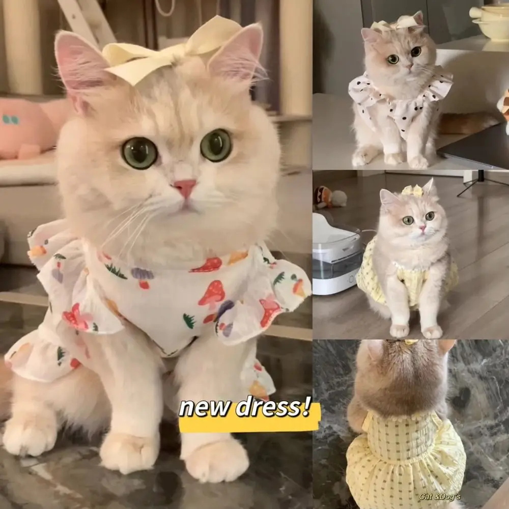

Fashion Dot Pet Dog Dress Summer Clothes Sleeveless Cat Princess Dresses Slim Style Puppy Skirt Chihuahua Bichon French Bulldog