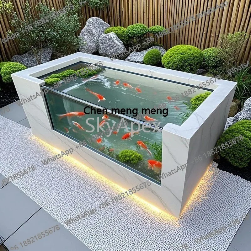 

Керамический экологический аквариум-пруд от пола до потолка для рыб и черепах – для дома, улицы, сада, ландшафтного дизайна