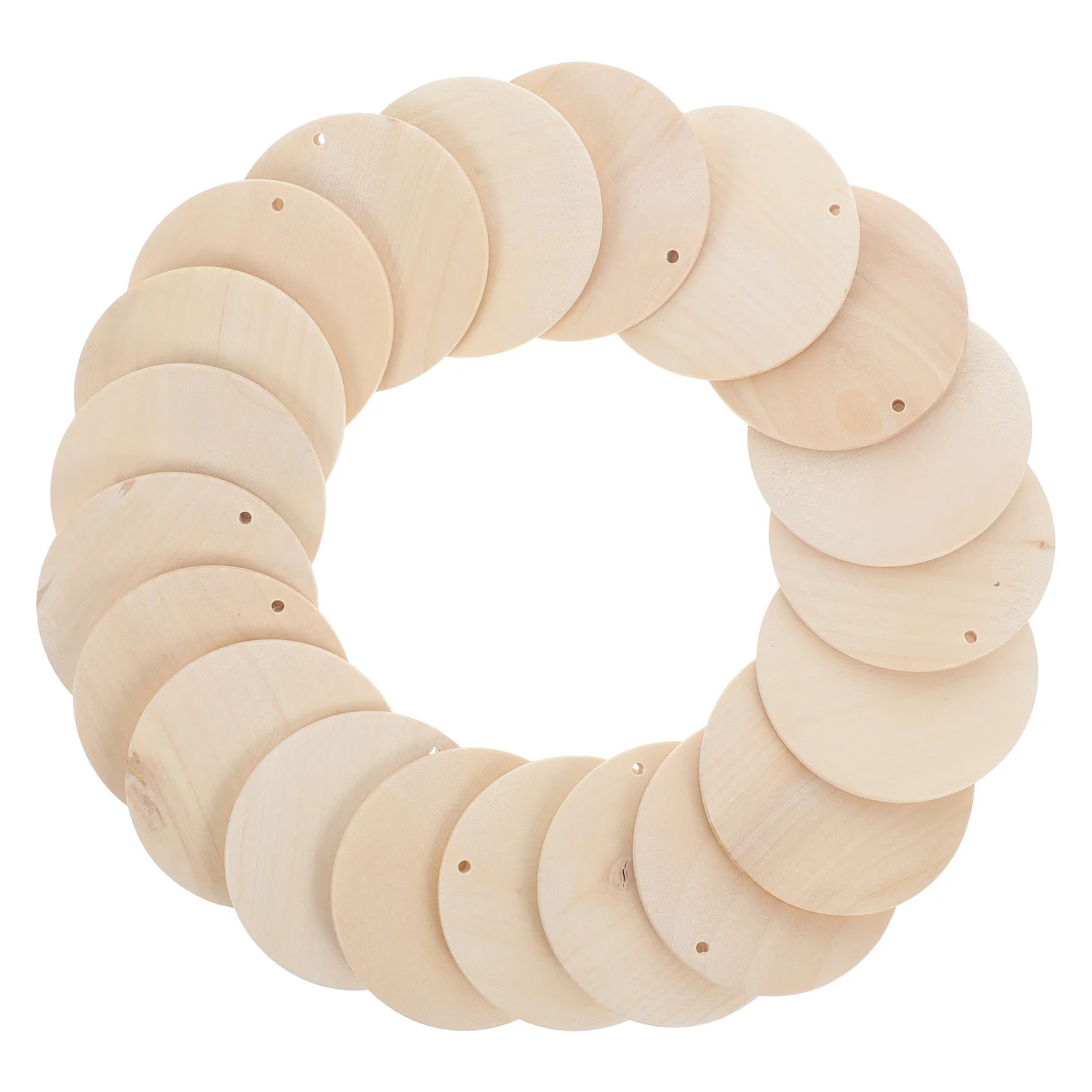 

20pcs Round Wooden Slice Pendant Diy Jewelry Accessories 50Mm Single Hole Creative Charm Pendant For Necklace Bracelet Keychain