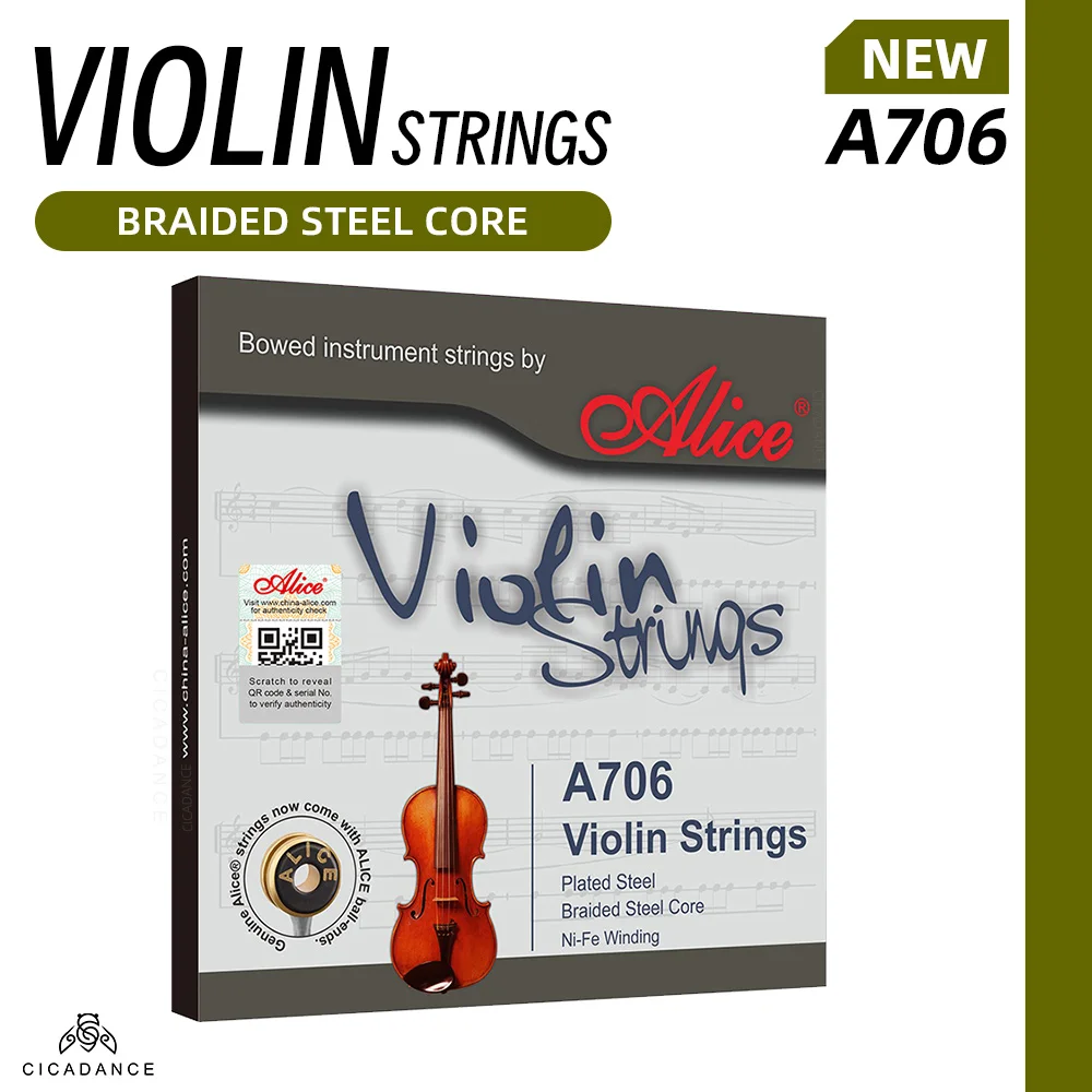 

Alice Violin Strings A706 For 1/8 1/4 1/2 3/4 4/4 Universal Violin Practice Performance Warm And Full Tone Musical Accessories