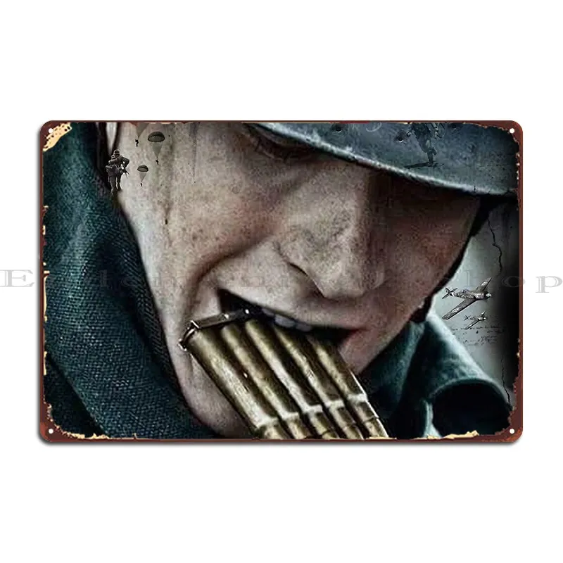 أساطير الحرب الألمانية 1944 الحرب العالمية 2 لوحة معدنية شخصية جدار الكهف الديكور غرفة المعيشة الكلاسيكية تين تسجيل ملصق
