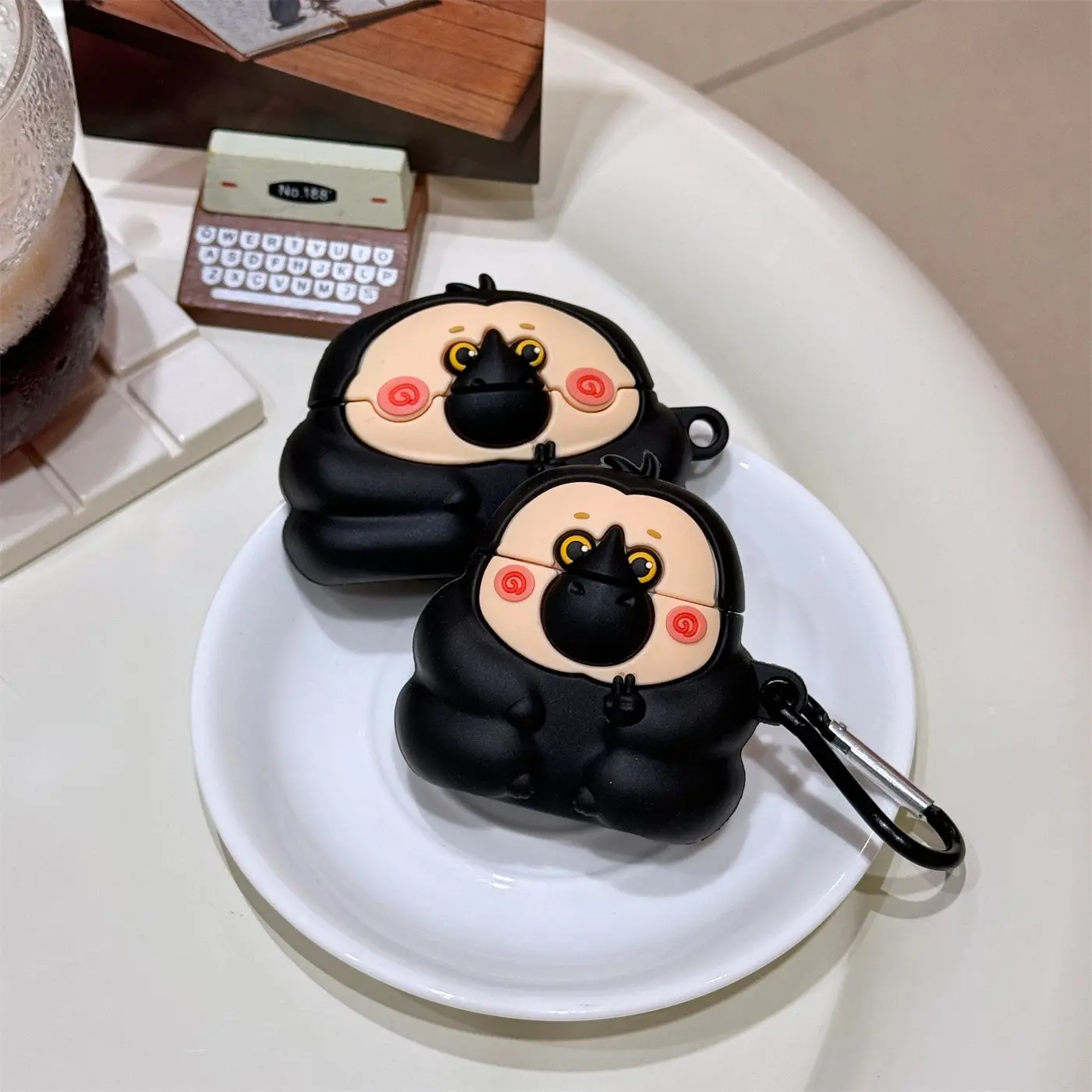 Hateful Monkey Earphone Case Suitable for AirPods Pro2 Earphone Cover AirPods 2 Protective Case AirPods 3 Stand Up Earphone Case