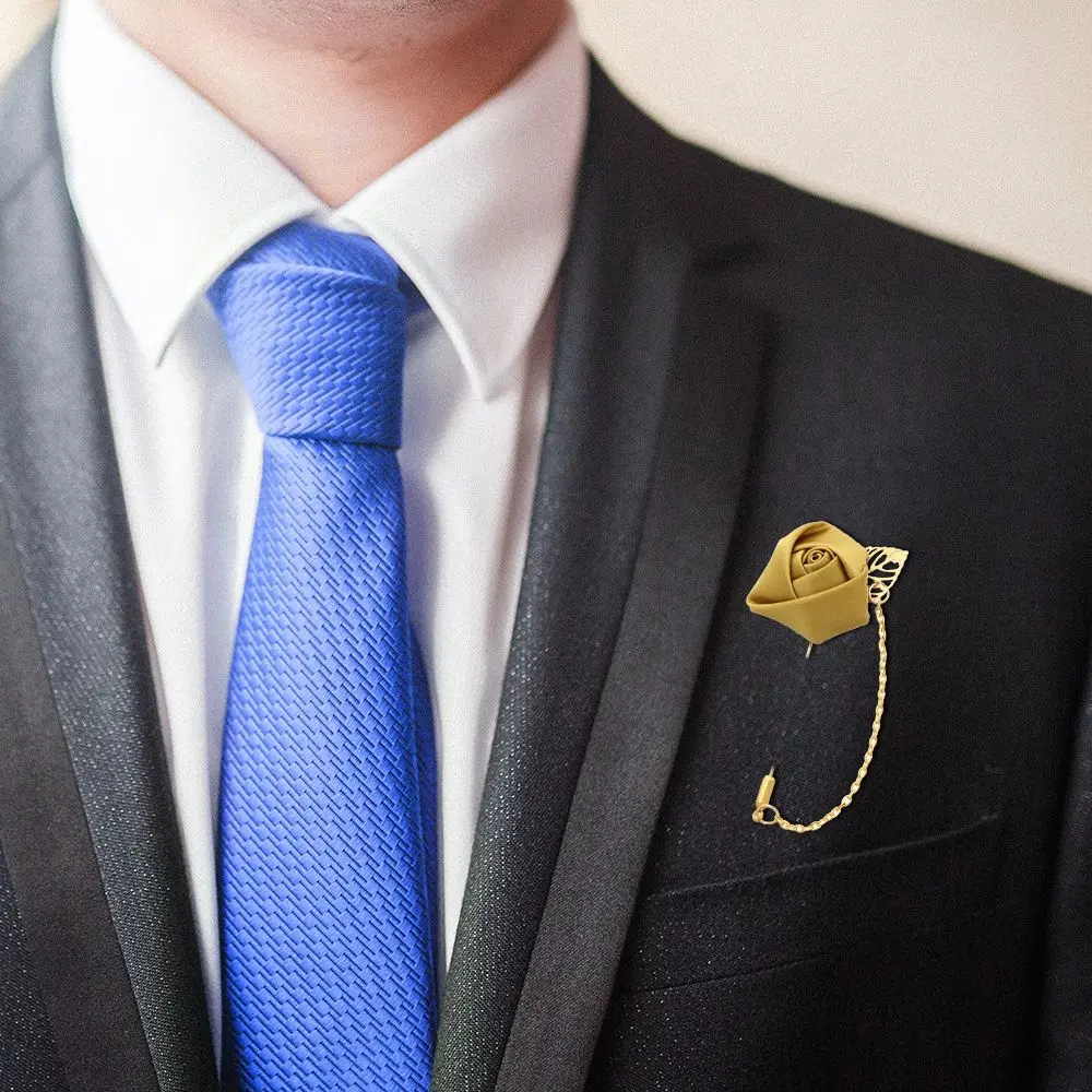 Lapel Pin เข็มกลัดแฟชั่น Pin เจ้าสาวงานแต่งงานตกแต่งผู้ชาย Boutonniere ที่ดีที่สุด Man Corsage เจ้าบ่าว Boutonniere Rose ดอกไม้เข็มกลัด