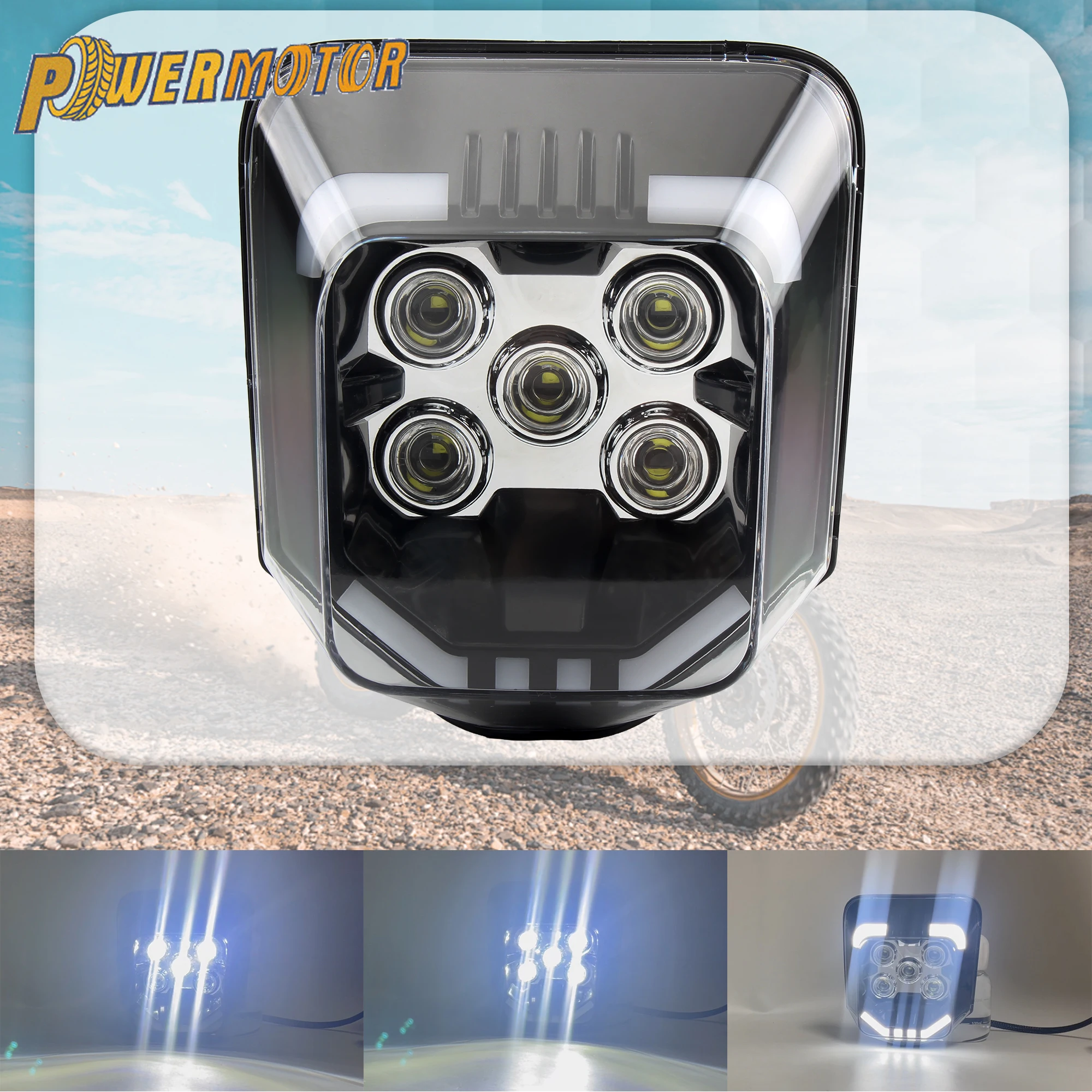 

For Husqvarna Motorcycle Headlight 5 Bead Wick Adjustable Beam FC FE FX TC TE TX 125 150 250 300 350 450 Motocross Accessories