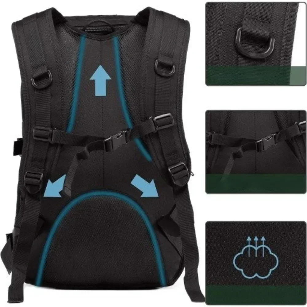 Mochila de viaje de 39 litros, de gran capacidad, multiusos, resistente y adecuada para senderismo, con tejido de malla transpirable, hebillas de cierre y sistema de ajuste de carga. Ideal para viajes, senderismo y desplazamientos urbanos.
