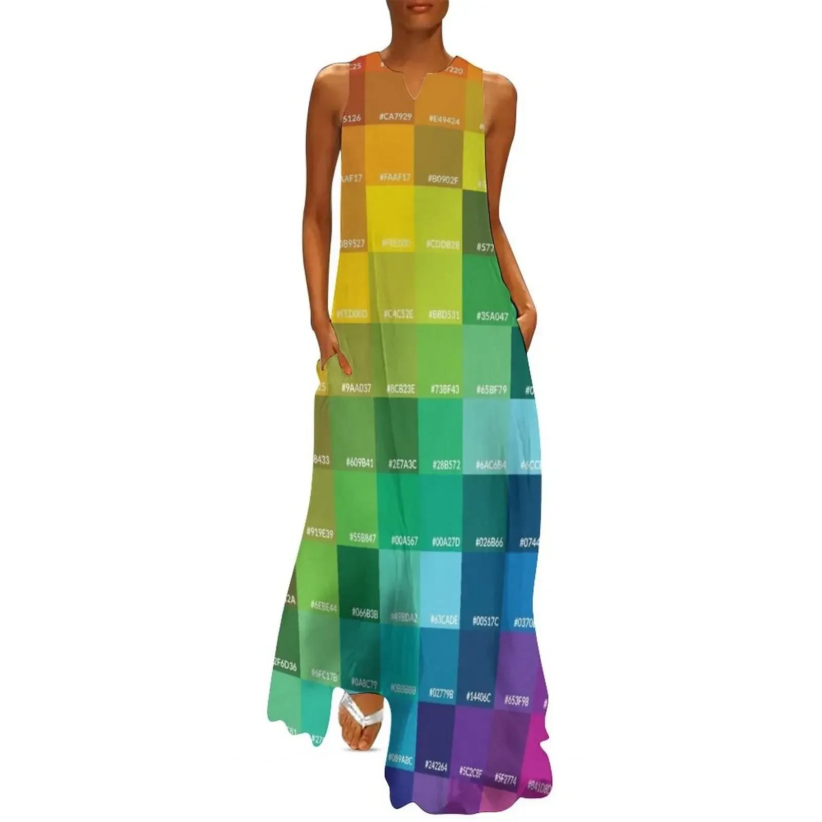 

Rainbow Hex Colors Long Dress birthday dress for women luxury 2025 dresses women summer 2025 birthday dress clothes