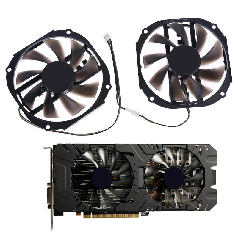 2pcs 95mm 4gb 2048SP GPU Cooler Cooling Fan for Yeston RX480 570 580 Graphics Card Fan