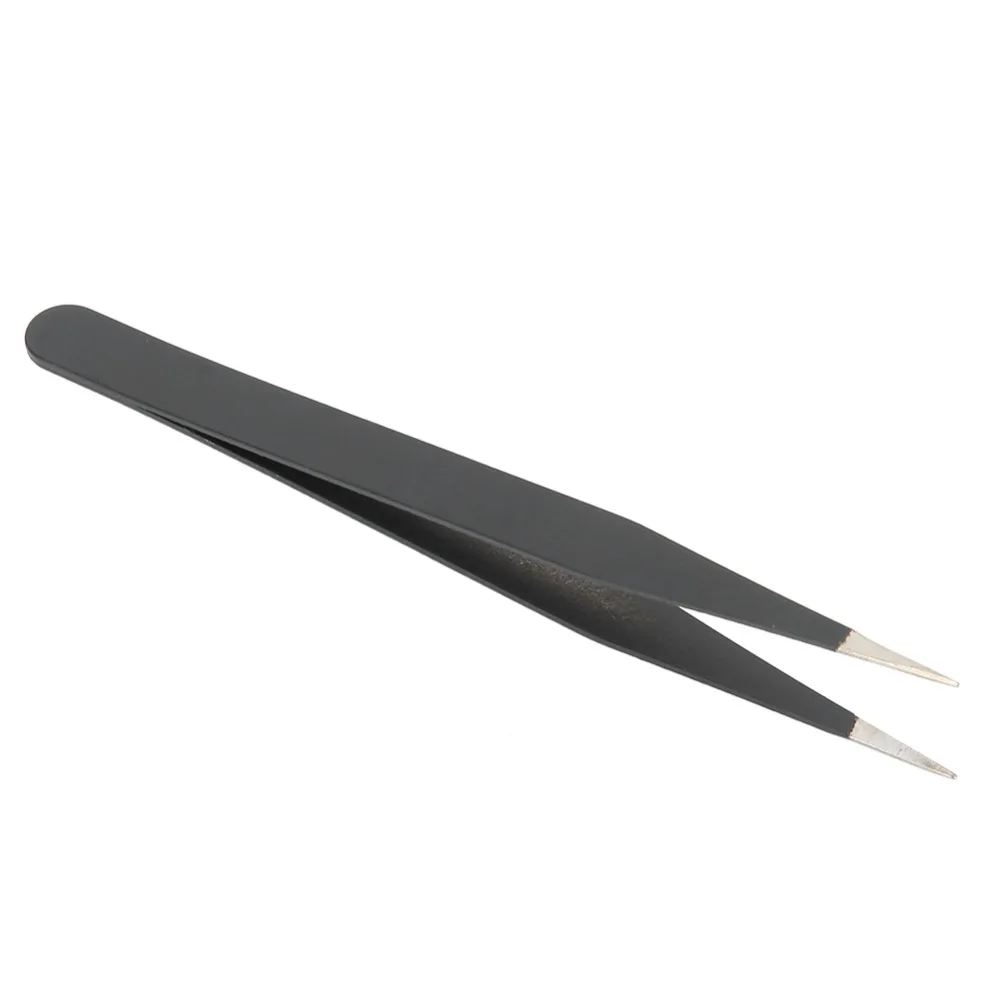 10Pcs Straight Tip Precision Tweezers Pointed Tip Ergonomic Grip Anti Static Tweezers Eyelash Extension Tweezers