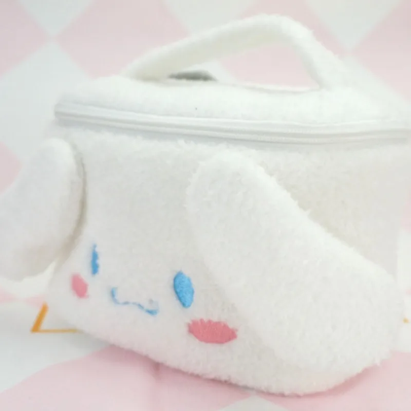 Sanrio Hello Kitty Plush Cosmetic Bag Cute Kuromi My Melody Zipper Large  Women Travel Make Up Toiletry Bag Washing Pouch Pouch