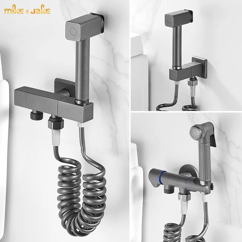 

Gunmetal gray bidet shower mixer kit wall brass mop pool single cold tap black wall single cold tap bathroom tap