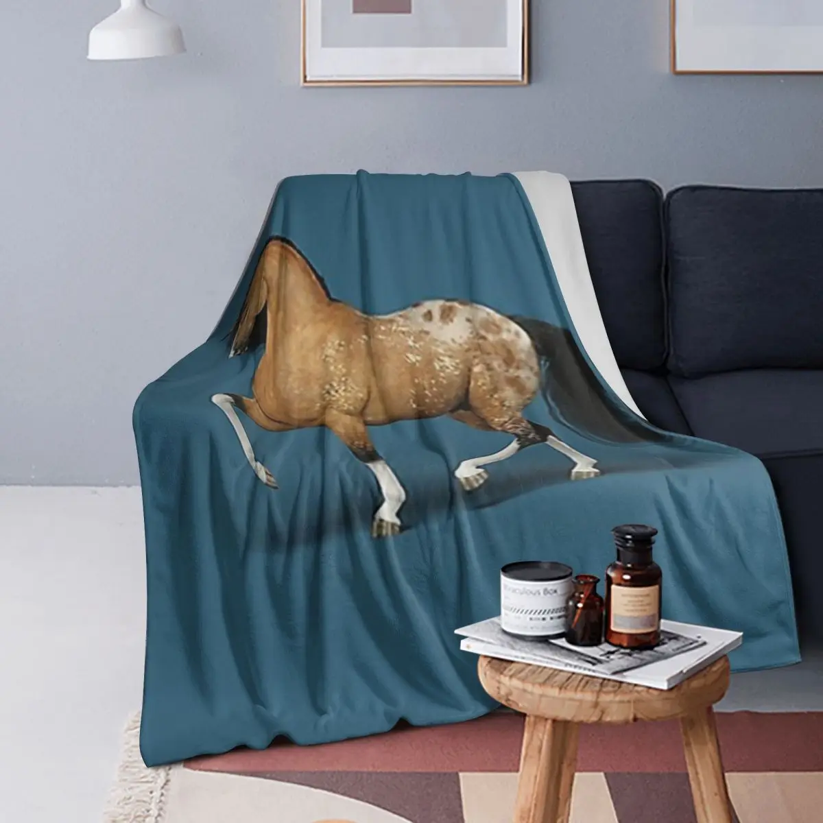 

Buckskin Appaloosa Horse Blanket Soft Warm Flannel Throw Blanket Plush for Bed Living room Picnic Travel Home Couch