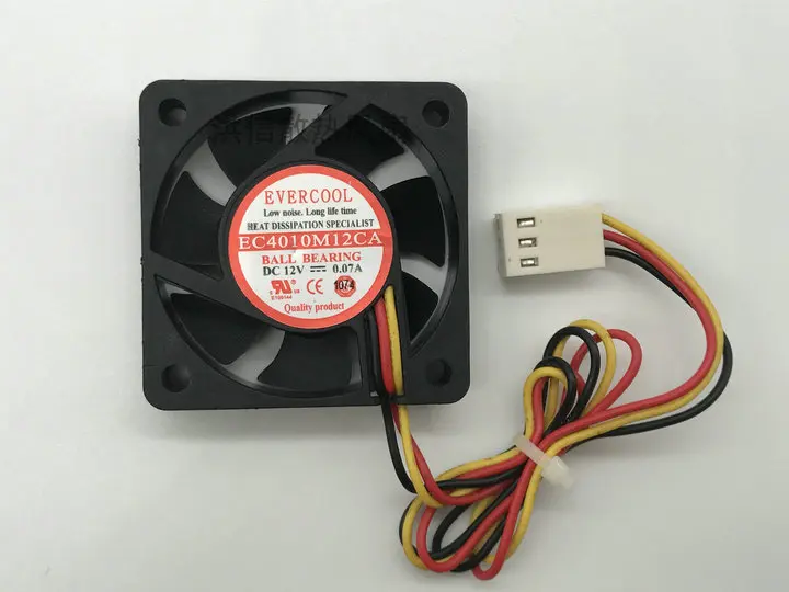

EVERCOOL EC4010M12CA DC 12V 0.07A 40x40x10mm 3-Wire 40mm Cooling Fan