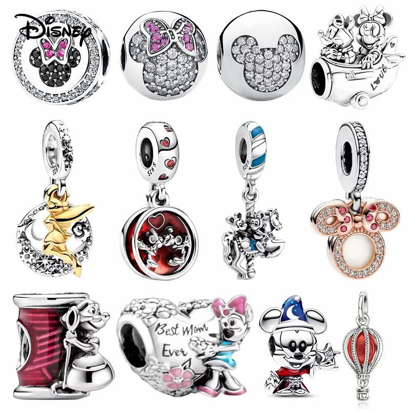 

Disney 925 sterling silver Mickey and Minnie DIY beaded pendant jewelry, suitable for women to wear on birthdays and occasions.