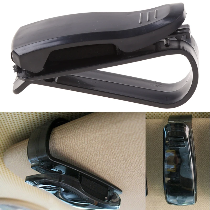 652F Glasses Holder for Car for Sun Visor Doors for Seat Backs Sunroofs Car Accessories ABS Directly Clamp Black Hanger