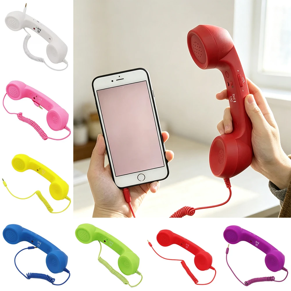 Retro Telephone Phone Handset with 3.5mm Jack Phone Receiver for Iphone Androids Landline Telephone Cell Phone Receiver 1pcs