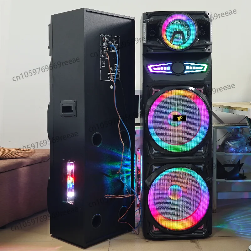 

Мощная акустическая система для вечеринок с Bluetooth, двумя 15-дюймовыми динамиками и эффектом звездного неба, активная, без аккумулятора