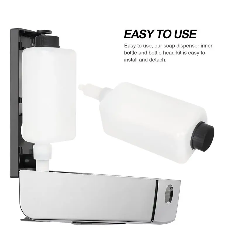 2 Sets Soap Dispenser Inner Bottle Shampoo Dispenser Kitchen Bathroom Wall Mounted Soap Container Replacement Part