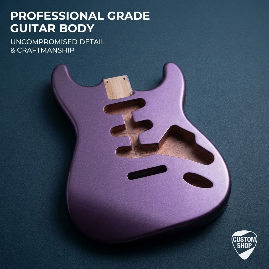 Purple Alder Wood ST Electric Guitar Body Ideal Replacement Blank for Strat Style Guitar DIY Building Projects