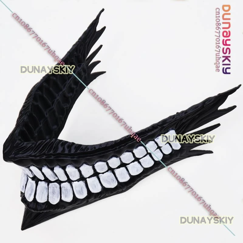 Dandadan Ken Takakura Ken Okarun Cosplay Mask Fight Mode Roleplay 3D Printed Prop Scary Black Outfit Halloween Party Accessories