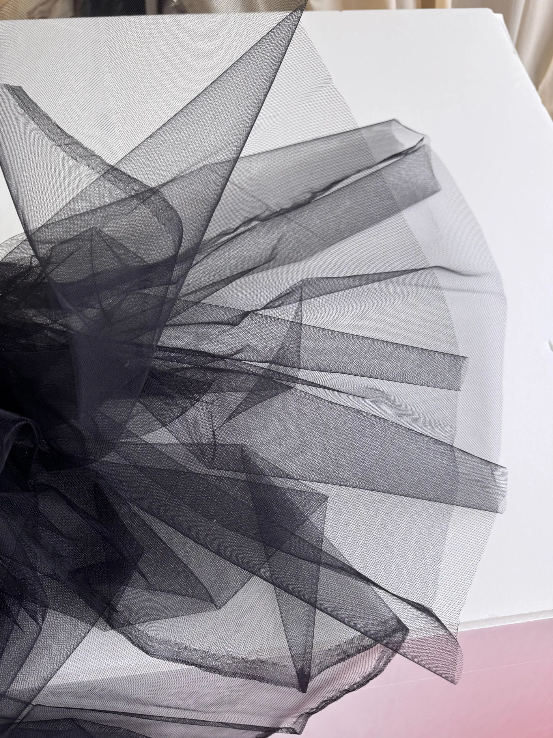 Black White Beige Medium Hard Mesh Shape Solid Color Handmade DIY Skirt Adult Pettiskirt Fabric