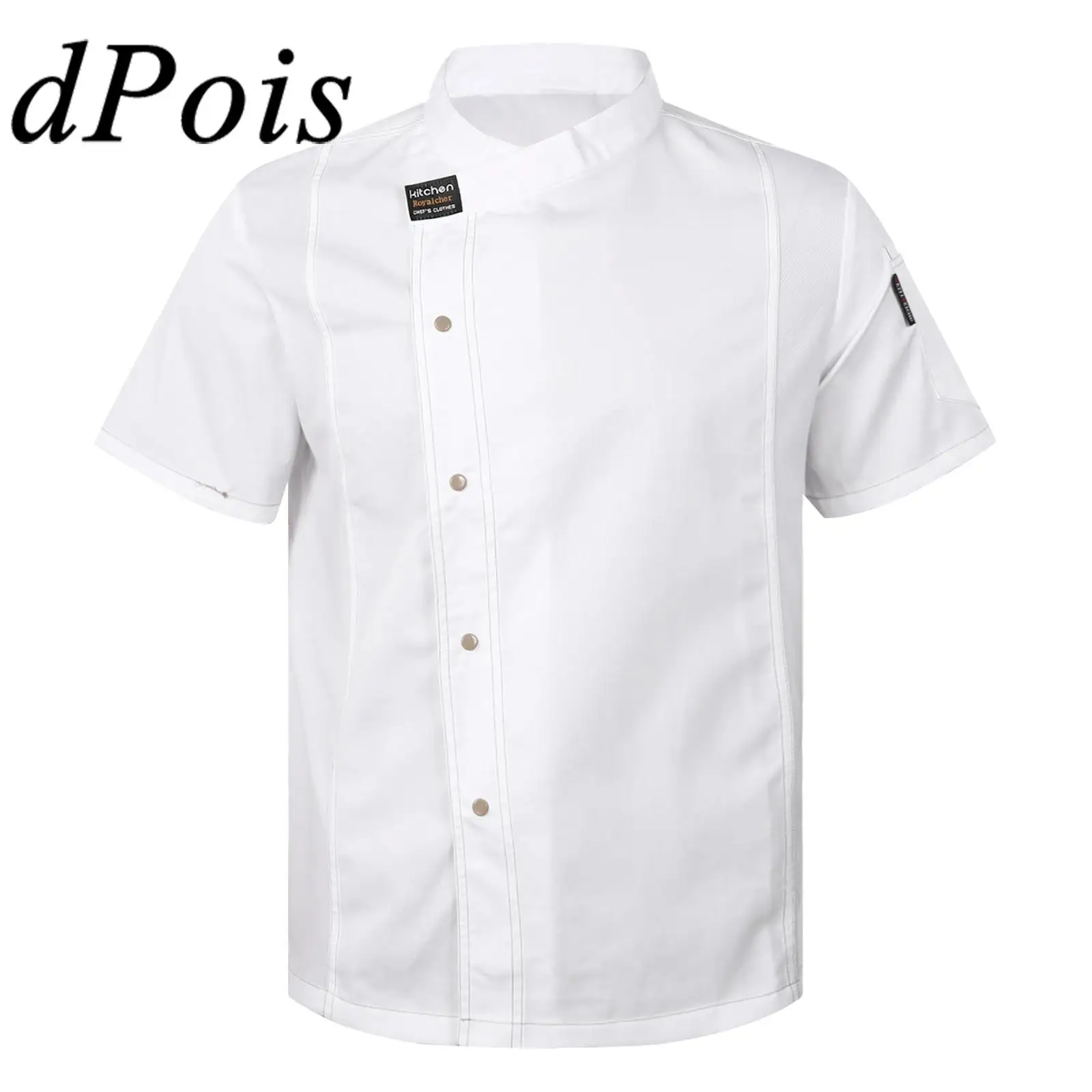 Mens Womens Unisex Chef Coat Cook Jacket Kitchen Work Uniform Hotel Restaurant Canteen Cake Shop Cafe Costume Cooking Shirt