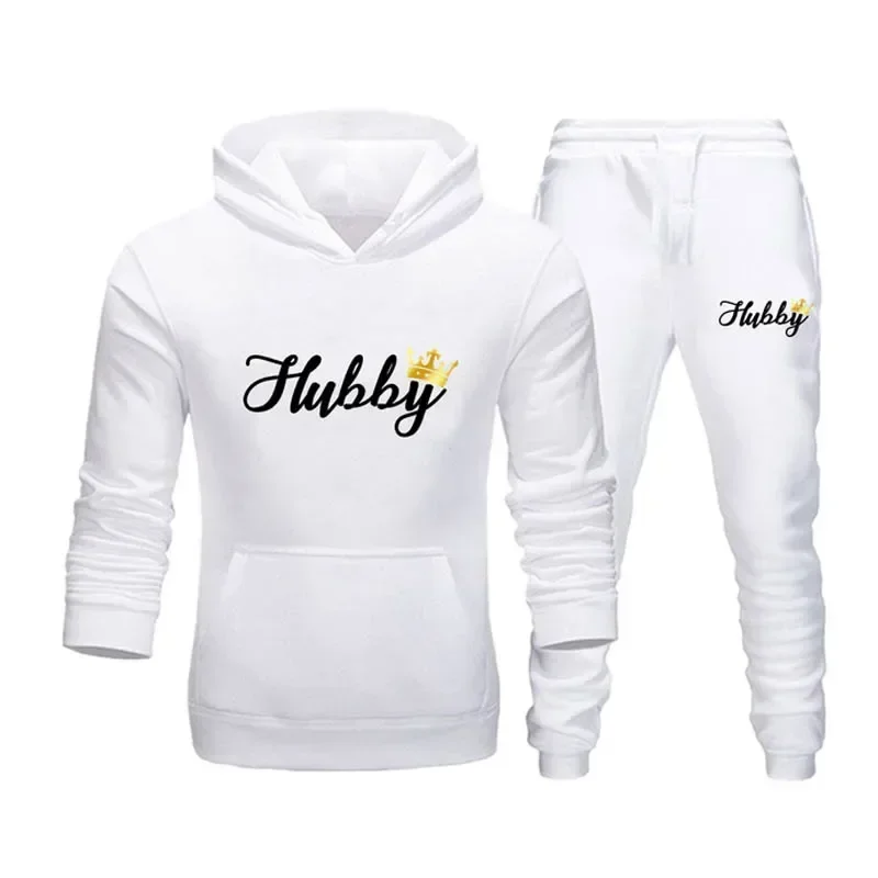 New Spring Autumn Fleece Tracksuit Couple Hoodies + Pants Two Piece Sets Outdoor Hihg Quality Hooded Sweatshirt Sportswear