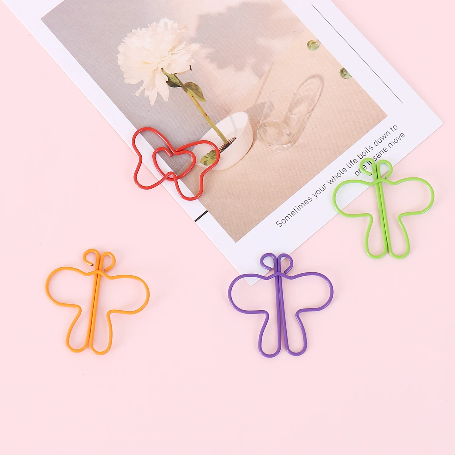 Butterfly Shape Paper Clip Color Cute Clip Paperclip Spring Office Stationery Bookmark Cute Paper Clips Decorative Planner Clips