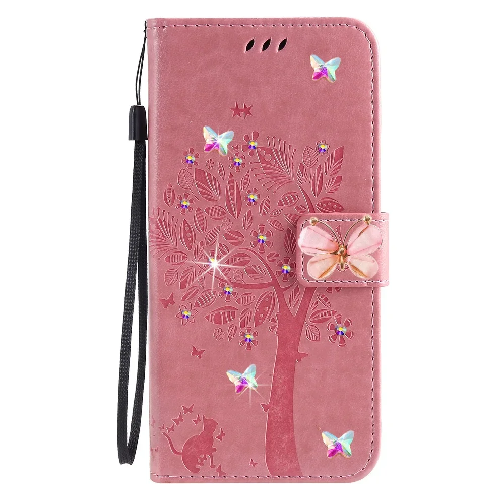 حجر الراين قضية الهاتف لسامسونج غالاكسي M56 A56 S25 FE A07 A06 A26 A16 A17 لسامسونج unjolly شجرة محفظة قلابة حالات غطاء #6