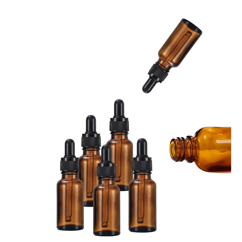 8/20pcs 10ml 50ml Glass Dropper Bottles Refillable Essential Oil Perfume Containers with Pipettes for DIY Cosmetic Travel Bottle