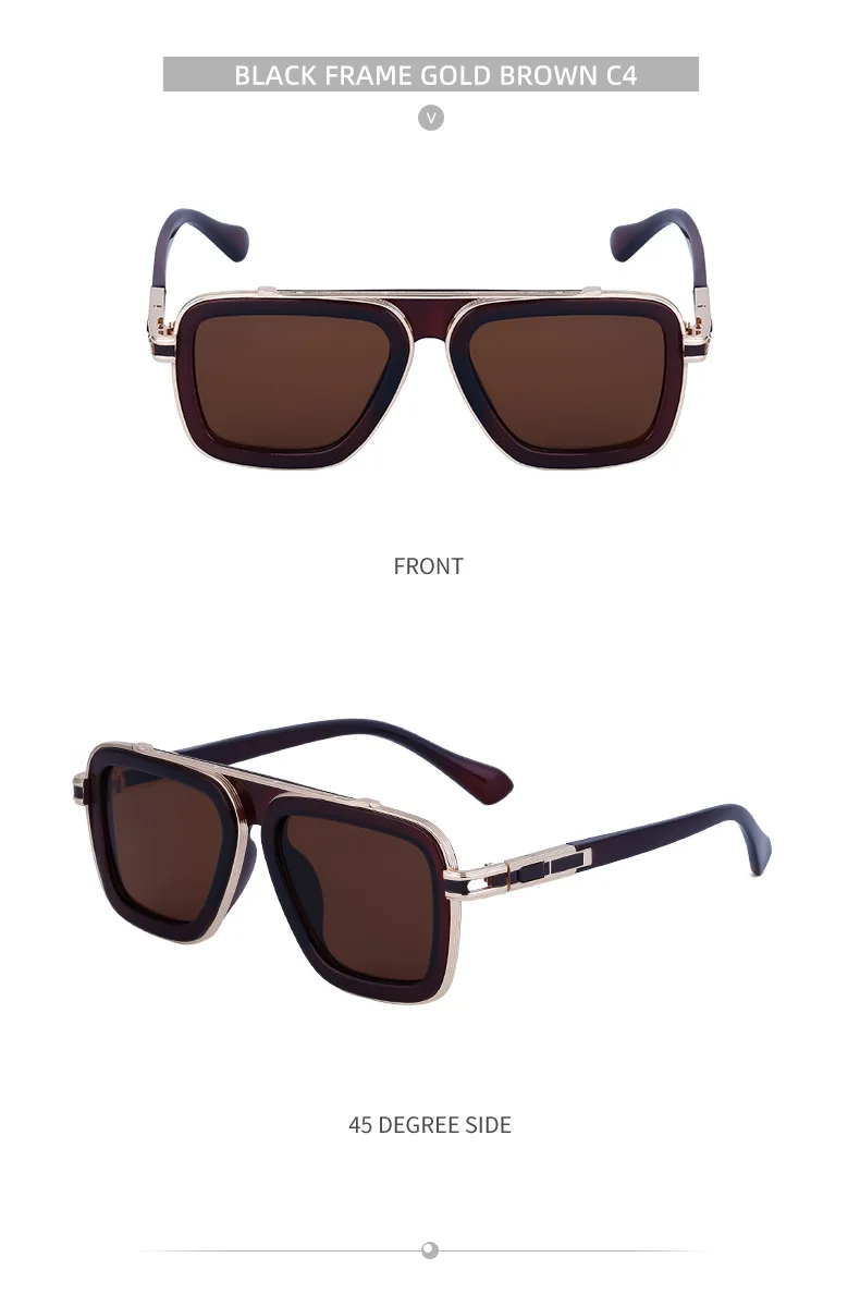 Modische Eckige Punk-Sonnenbrille für Herren 2026 Luxusmarke Vintage Retro Sonnenbrillen für Männer Steampunk Anti-Blaulicht-Brillen – Detail 18