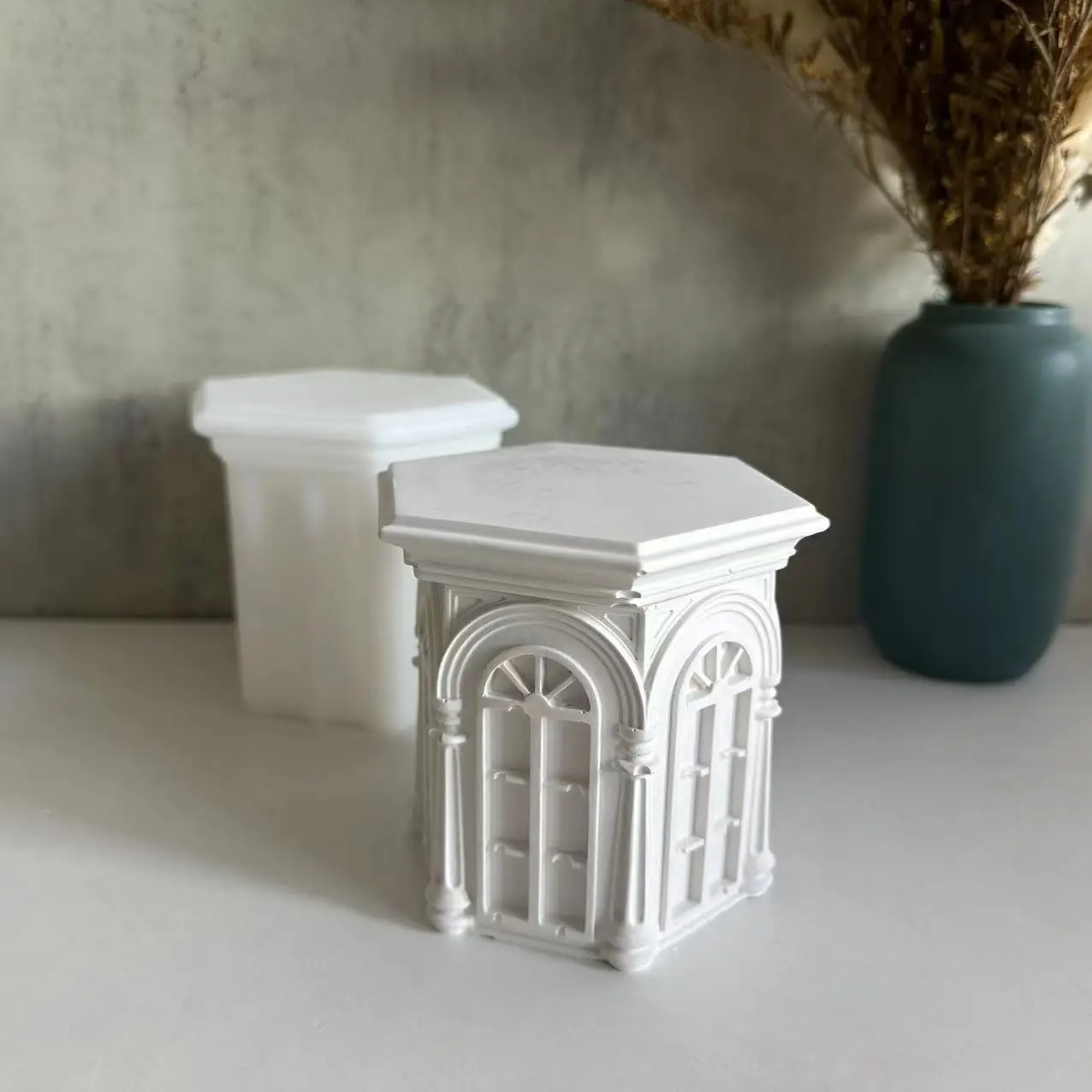 Vintage Rome Storage Box with a lid Silicone Mold Cement Candle Jar Vessel Container Concrete Mould Pen Holder Plant Pot Mould