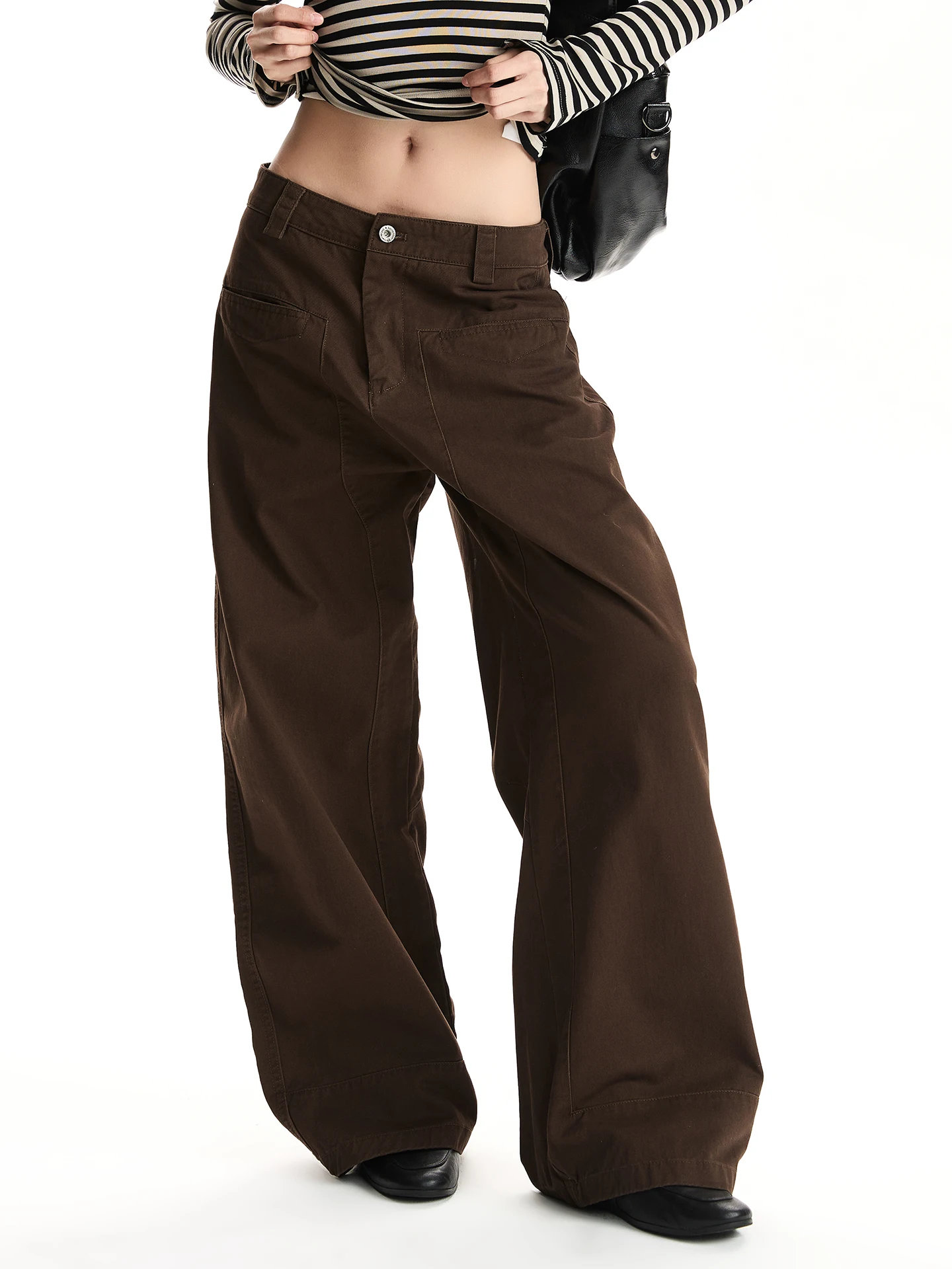 

Женские брюки в американском ретро-стиле с деконструированным дизайном, прямые, слегка расклешенные, повседневные, в стиле рабочей одежды