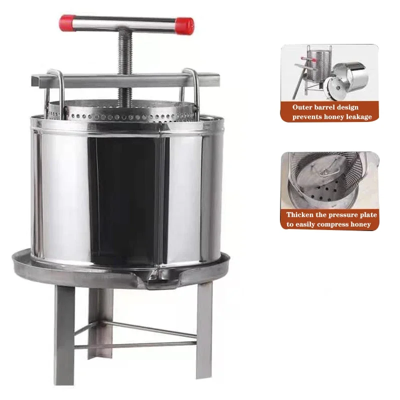 

Household Stainless Steel Mesh Honey Pressing Machine Manual Rotating Bee Nugget Honey Squeezer Beekeeper Honey Pressing Machine