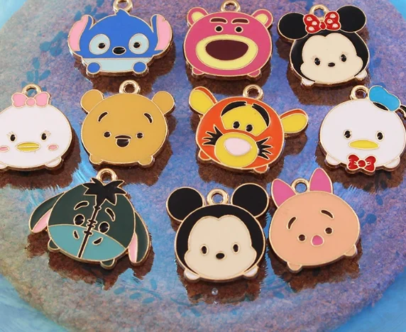10 Pcs Disney  mickey minnie stitch Pendants Charms  Jewelry Making  Earrings Pendants Necklaces Bracelets DIY Accessories