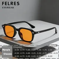 Gafas de Sol Cuadradas de Diseño para Miopía, Hombres y Mujeres, Retro, con Tinte, Graduadas, Dioptrías Negativas, Protección Solar para Exteriores, Gafas para Miopía