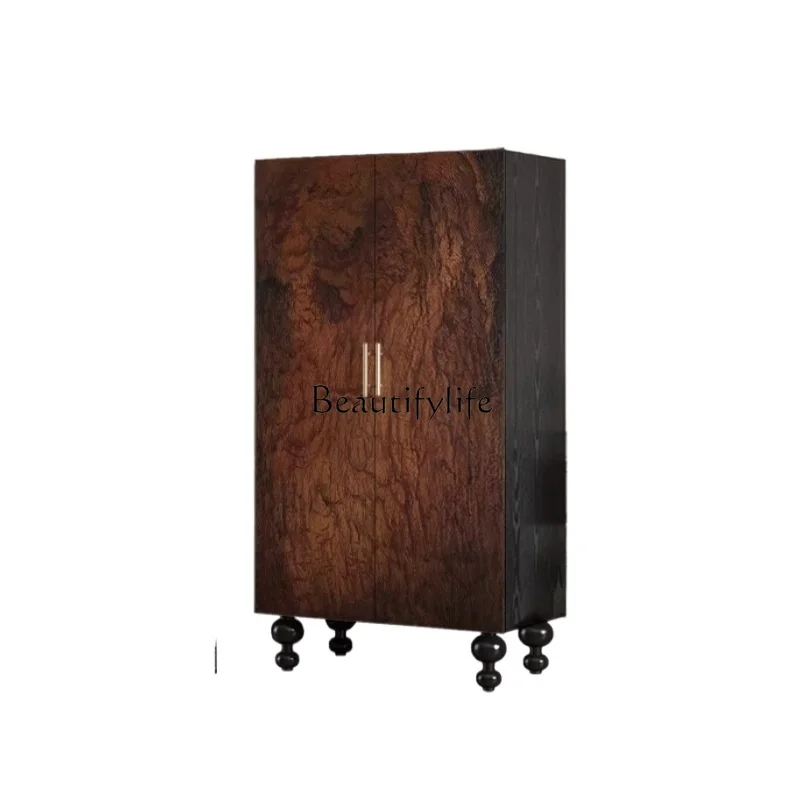 

French retro solid wood wardrobe, wall locker in the home cloakroom